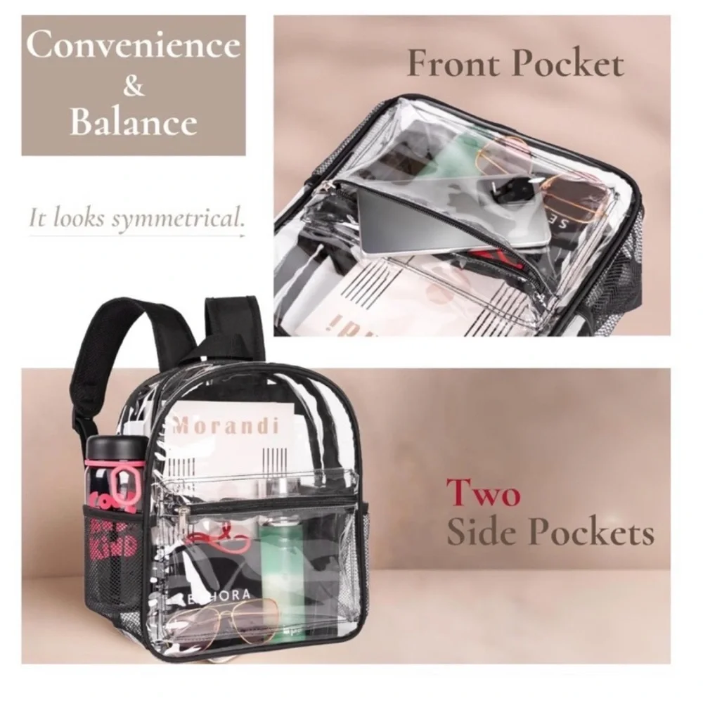 Clear Backpack with Black Accents